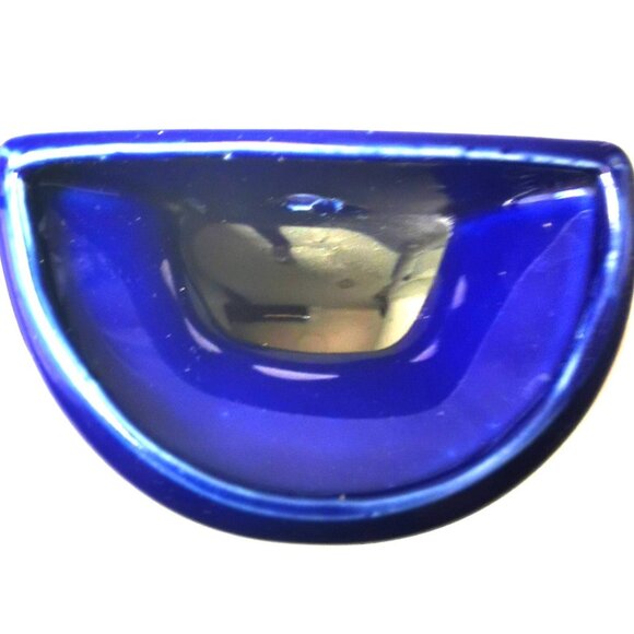 Porcelain Wall Pocket Vintage Japanese Cobalt Blue Gold Peacock Design  6.75” - Picture 4 of 10